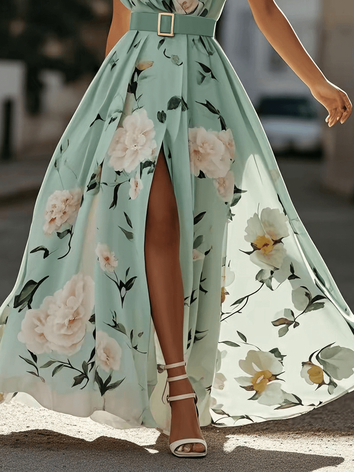 Freya | Green Floral Wedding Dress