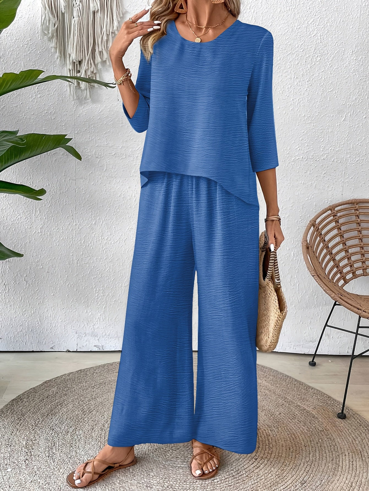 Odette | Vacation Linen Wide Leg Set