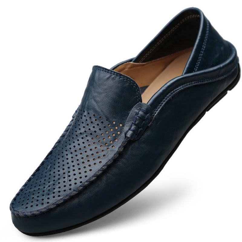 Gabriel | Mens Perforated Leather Slip-On Loafers
