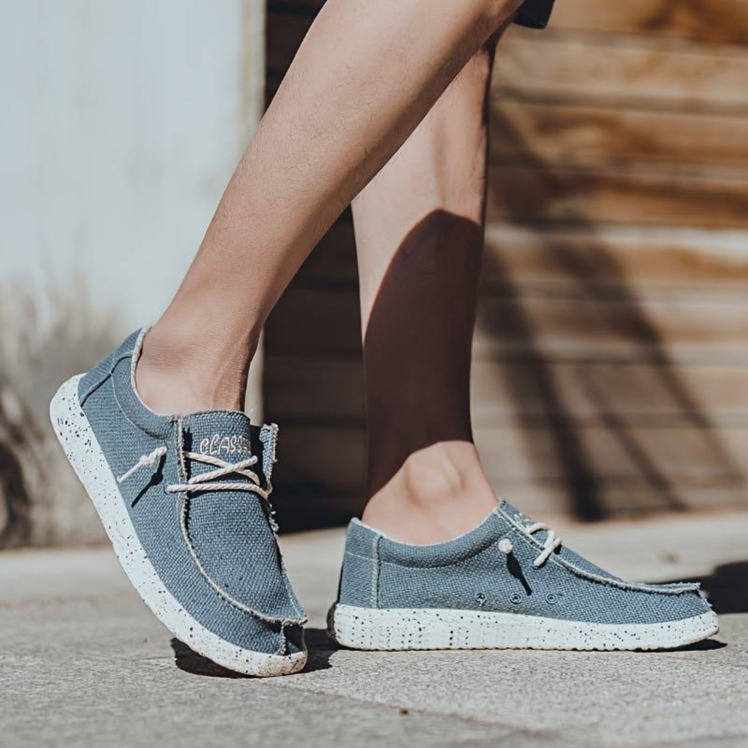 Wren | Womens Canvas Lace-Up Slip-On Trainers