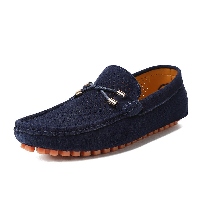Julian | Mens Perforated Suede Driving Loafers