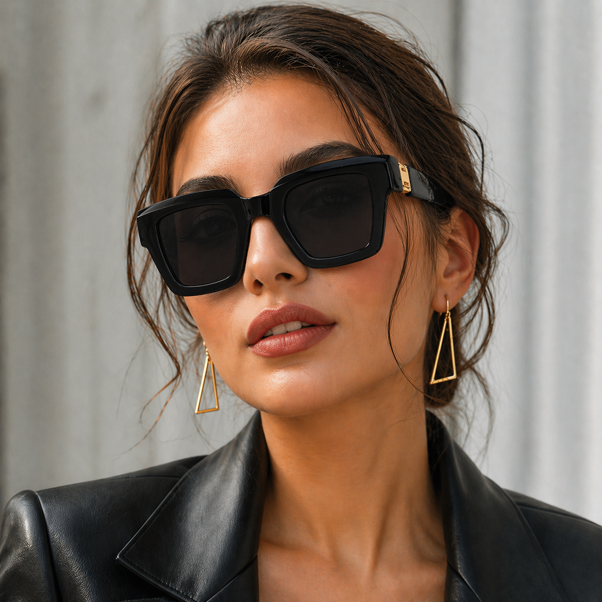 Victoria | Elegant oversized black sunglasses