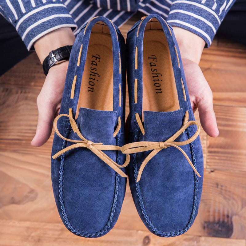 Oscar | Mens Suede Bow Detail Moccasins