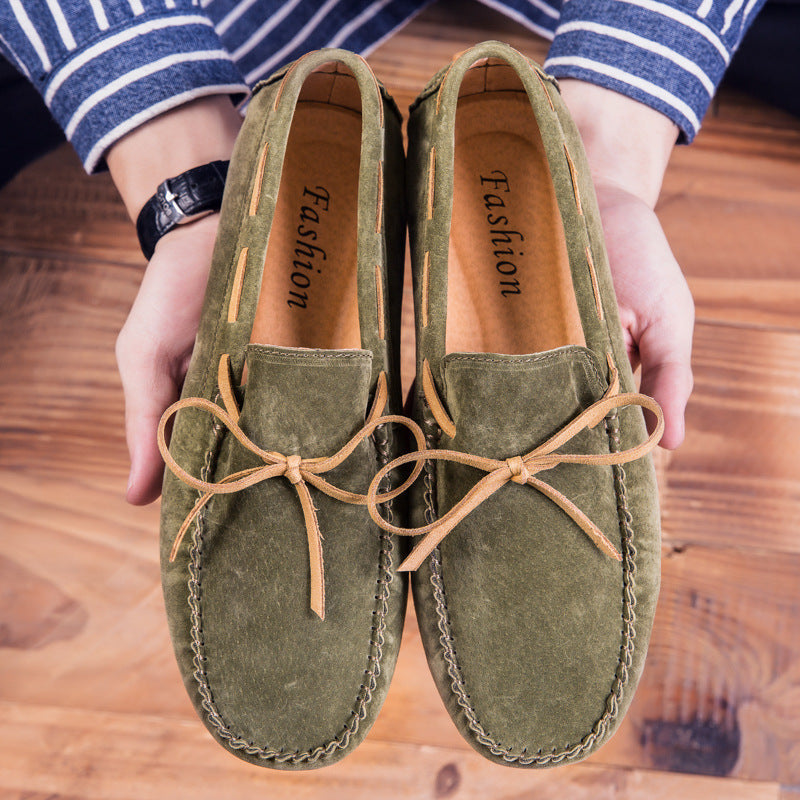 Oscar | Mens Suede Bow Detail Moccasins