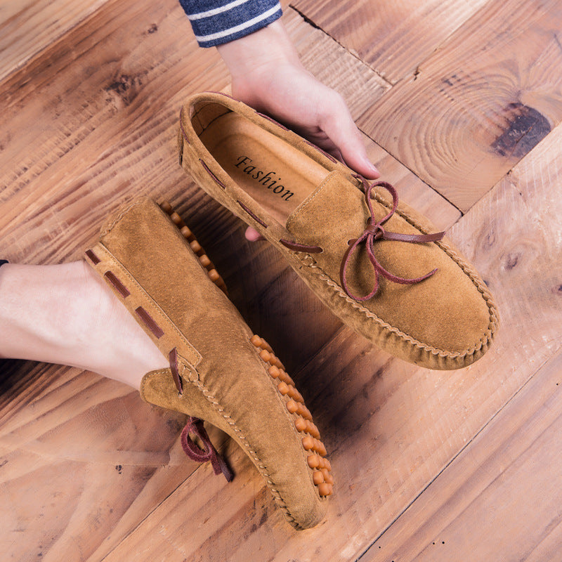Oscar | Mens Suede Bow Detail Moccasins