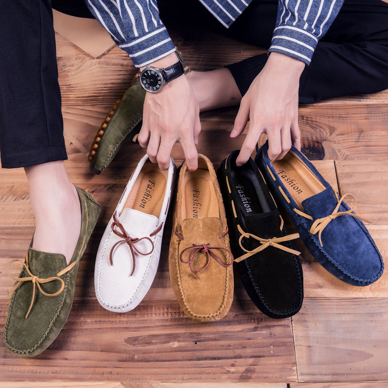 Oscar | Mens Suede Bow Detail Moccasins