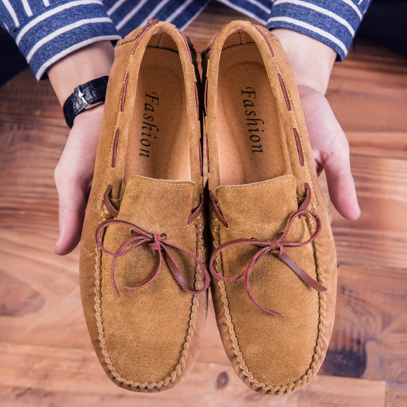 Oscar | Mens Suede Bow Detail Moccasins