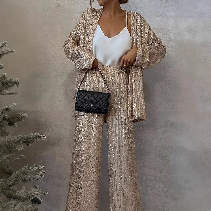 Tansy | Sequin Matching Set High Waist
