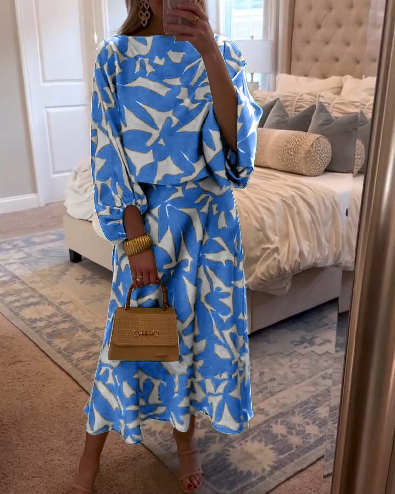Josephine | Printed Lantern Sleeve Two Piece