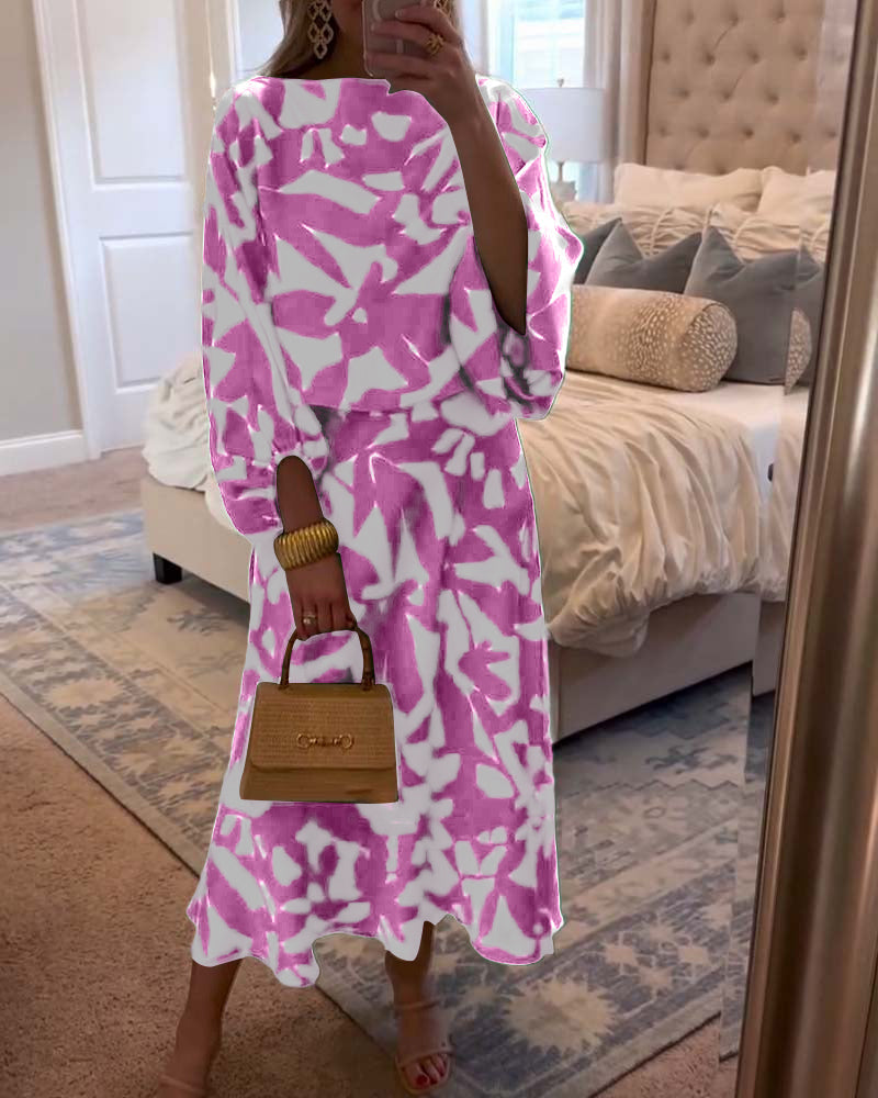 Josephine | Printed Lantern Sleeve Two Piece