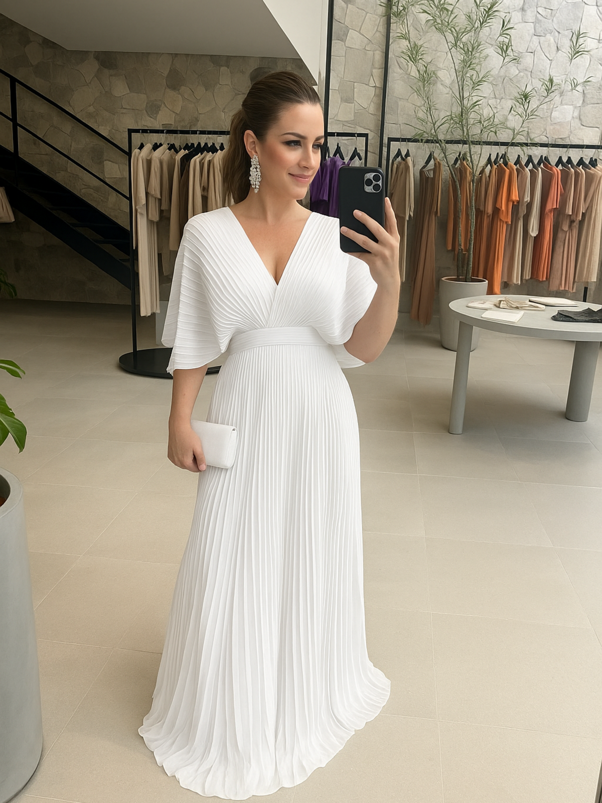 Verity | Vibrant Pleated Wedding Evening Dress
