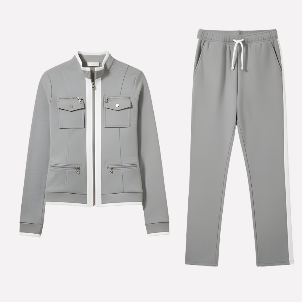Ivette | Zip Jacket Matching Set Contrast
