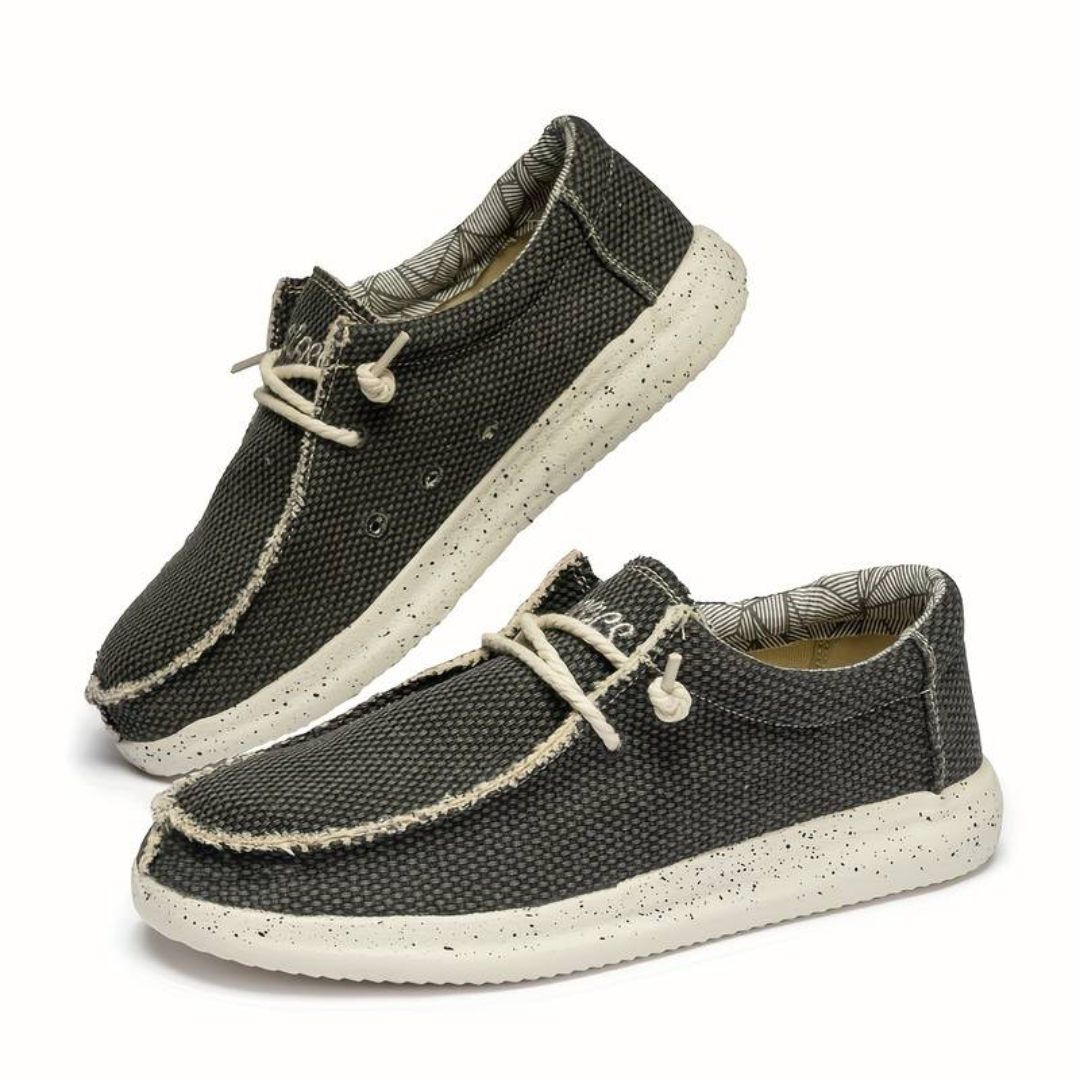 Wren | Womens Canvas Lace-Up Slip-On Trainers