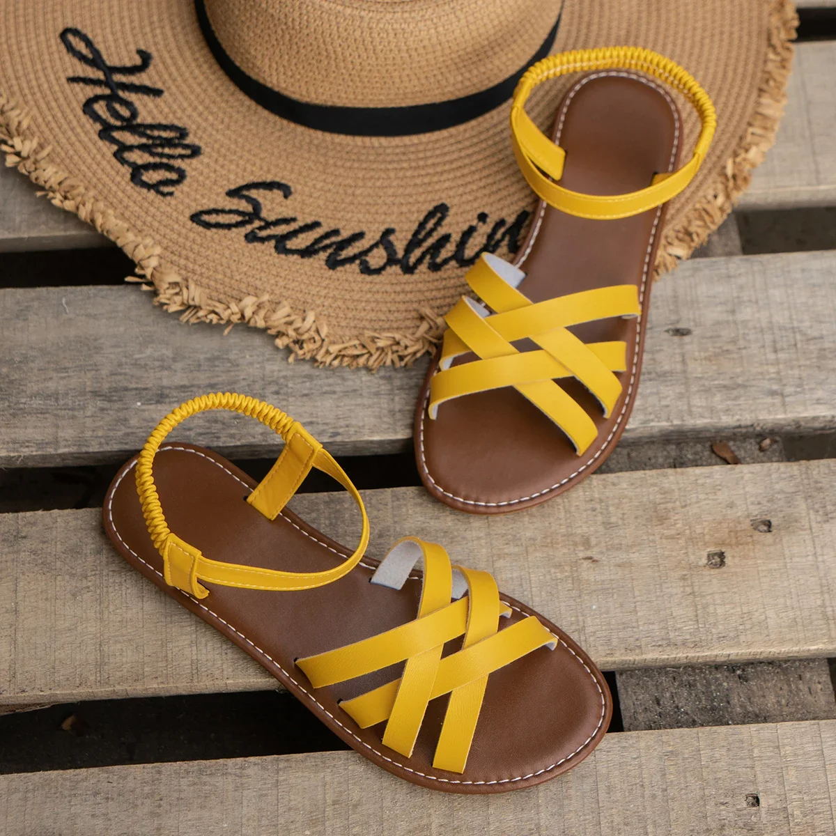 Elena | Women's Orthopedic Flat Sandals – Ankle Strap