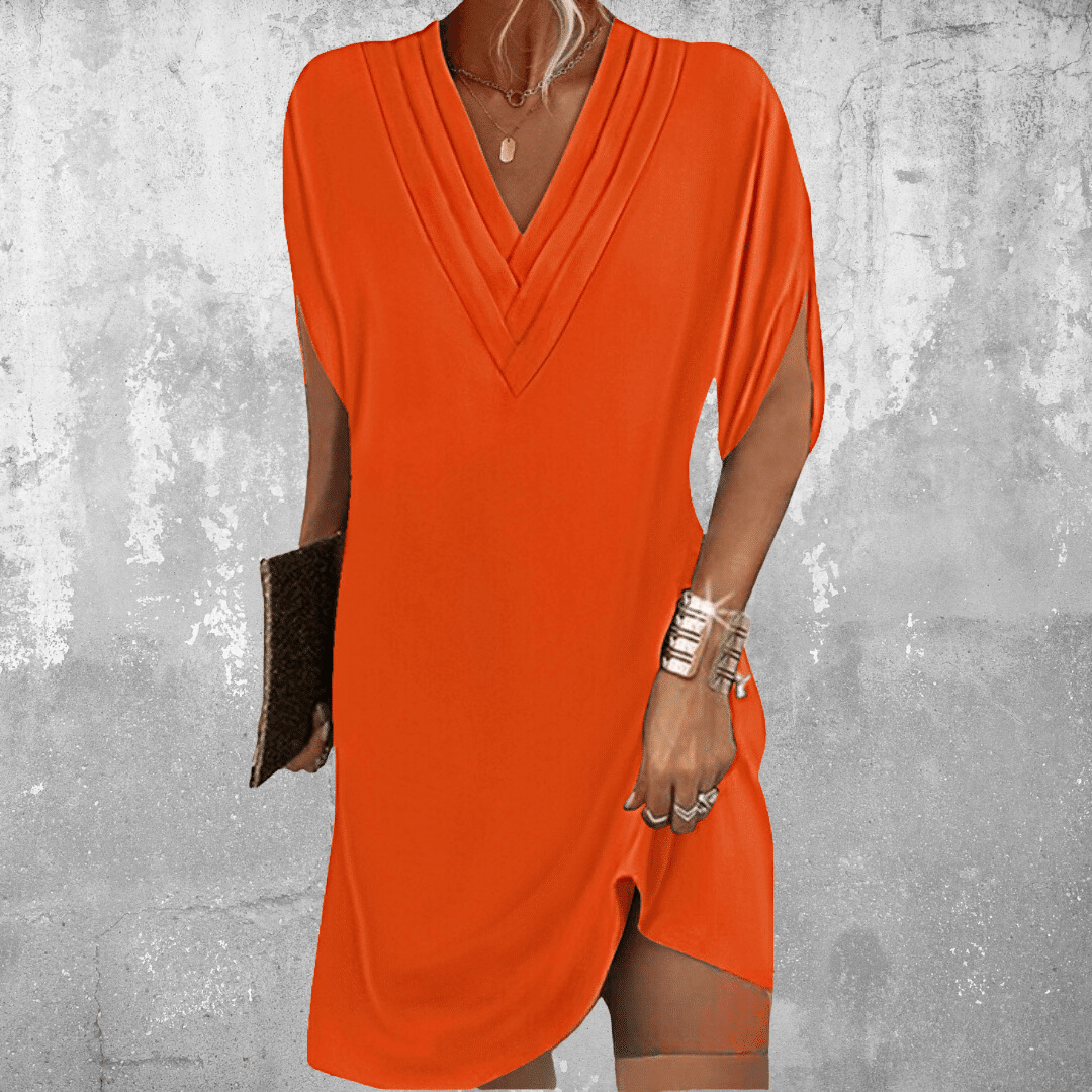Freya | Womens Batwing Sleeve V-Neck Tulip Hem Dress
