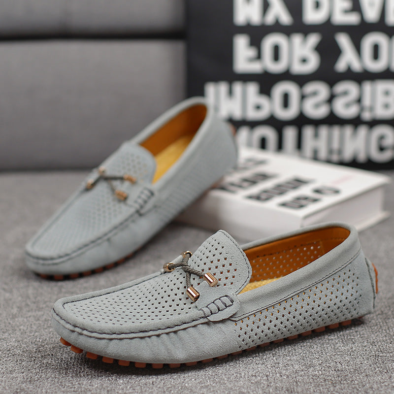 Julian | Mens Perforated Suede Driving Loafers