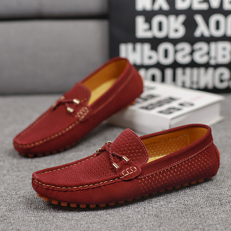 Julian | Mens Perforated Suede Driving Loafers