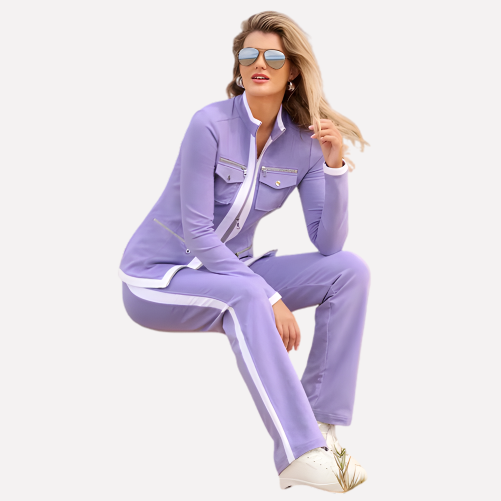 Ivette | Zip Jacket Matching Set Contrast