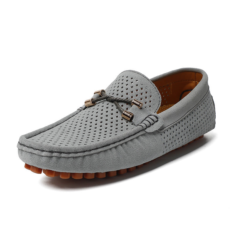 Julian | Mens Perforated Suede Driving Loafers