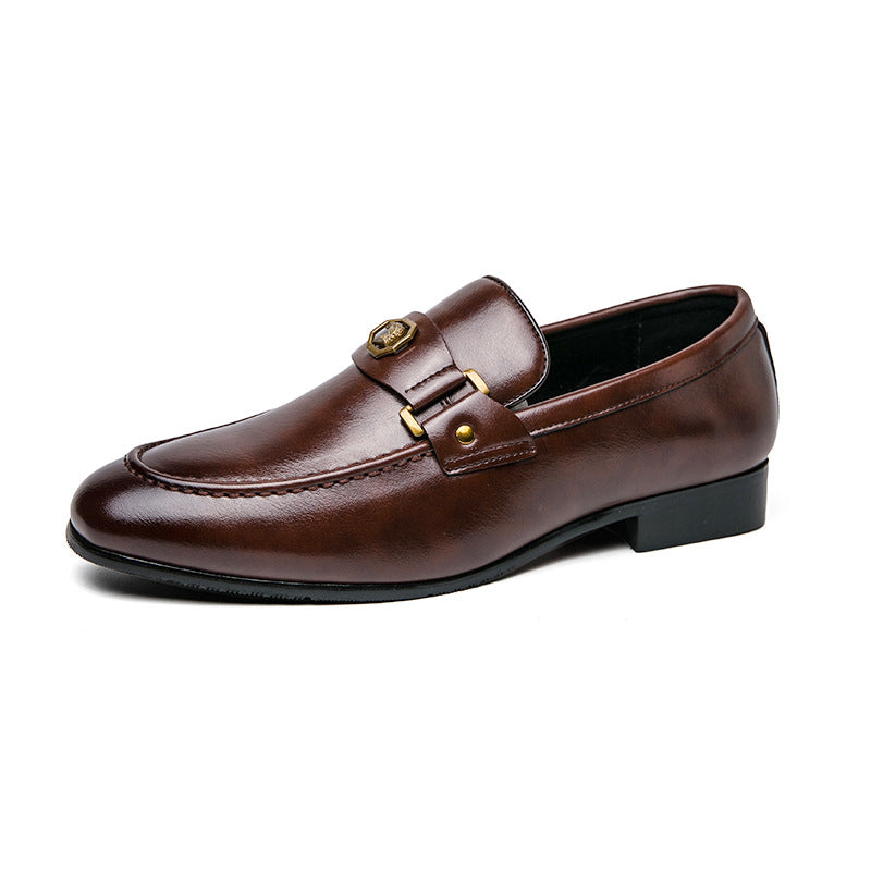 Charles | Mens Leather Emblem Formal Loafers