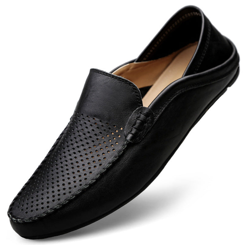 Gabriel | Mens Perforated Leather Slip-On Loafers