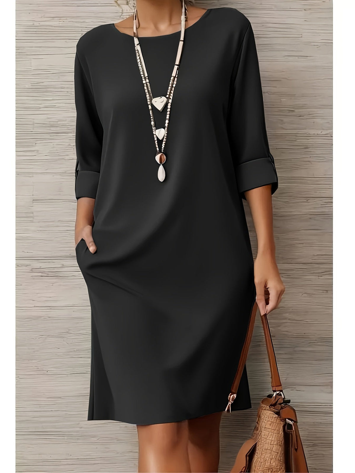 Blair | Womens Side Split Roll Sleeve Shift Dress