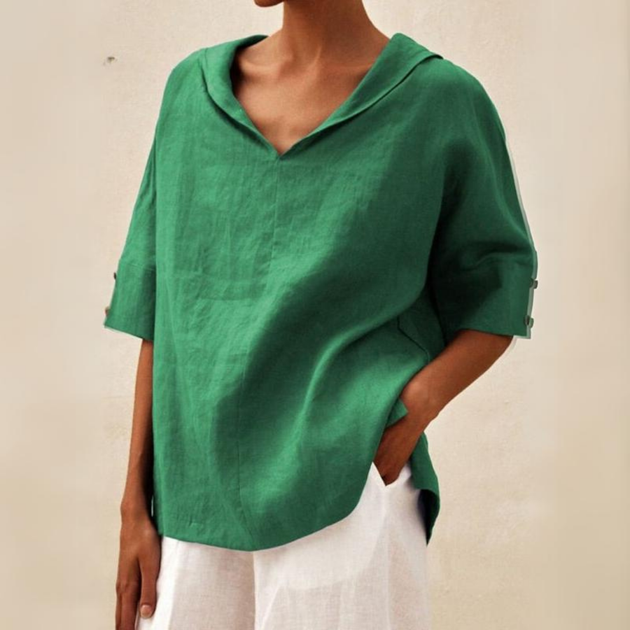 Jamilla | V-Neck Linen Shirt