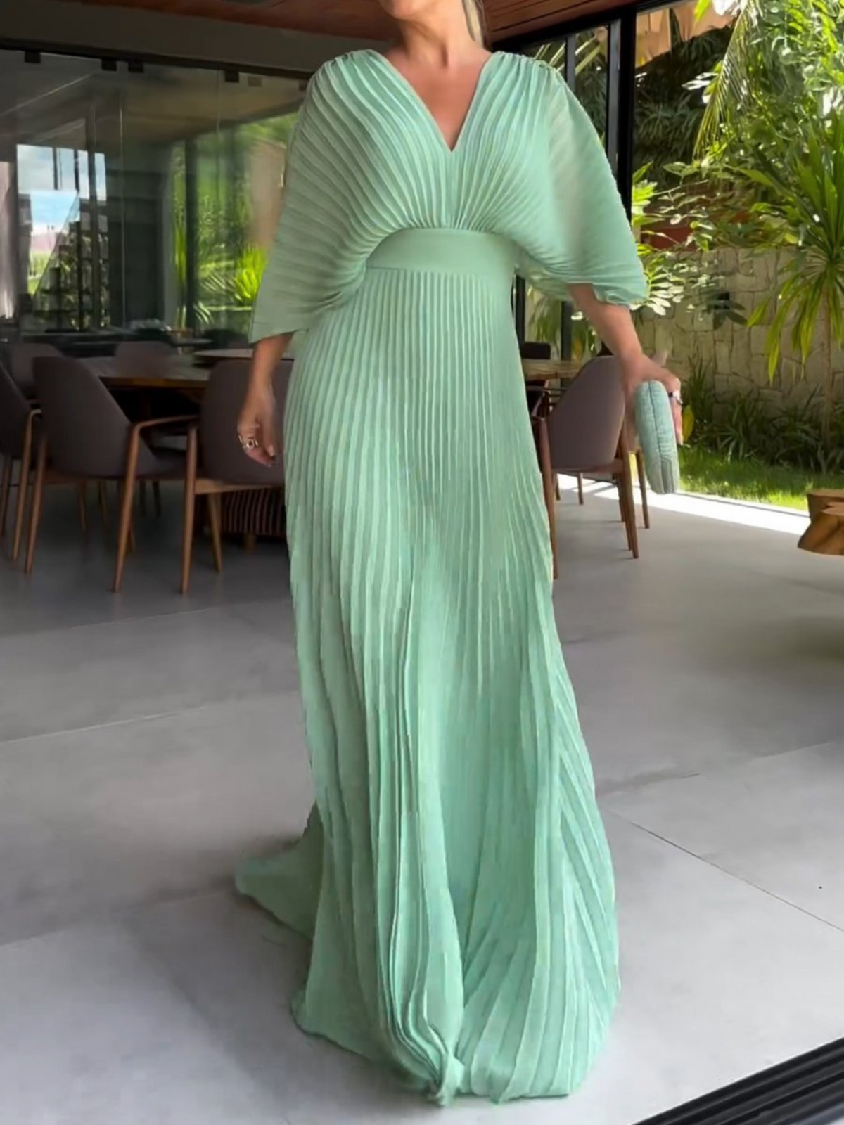 Verity | Vibrant Pleated Wedding Evening Dress