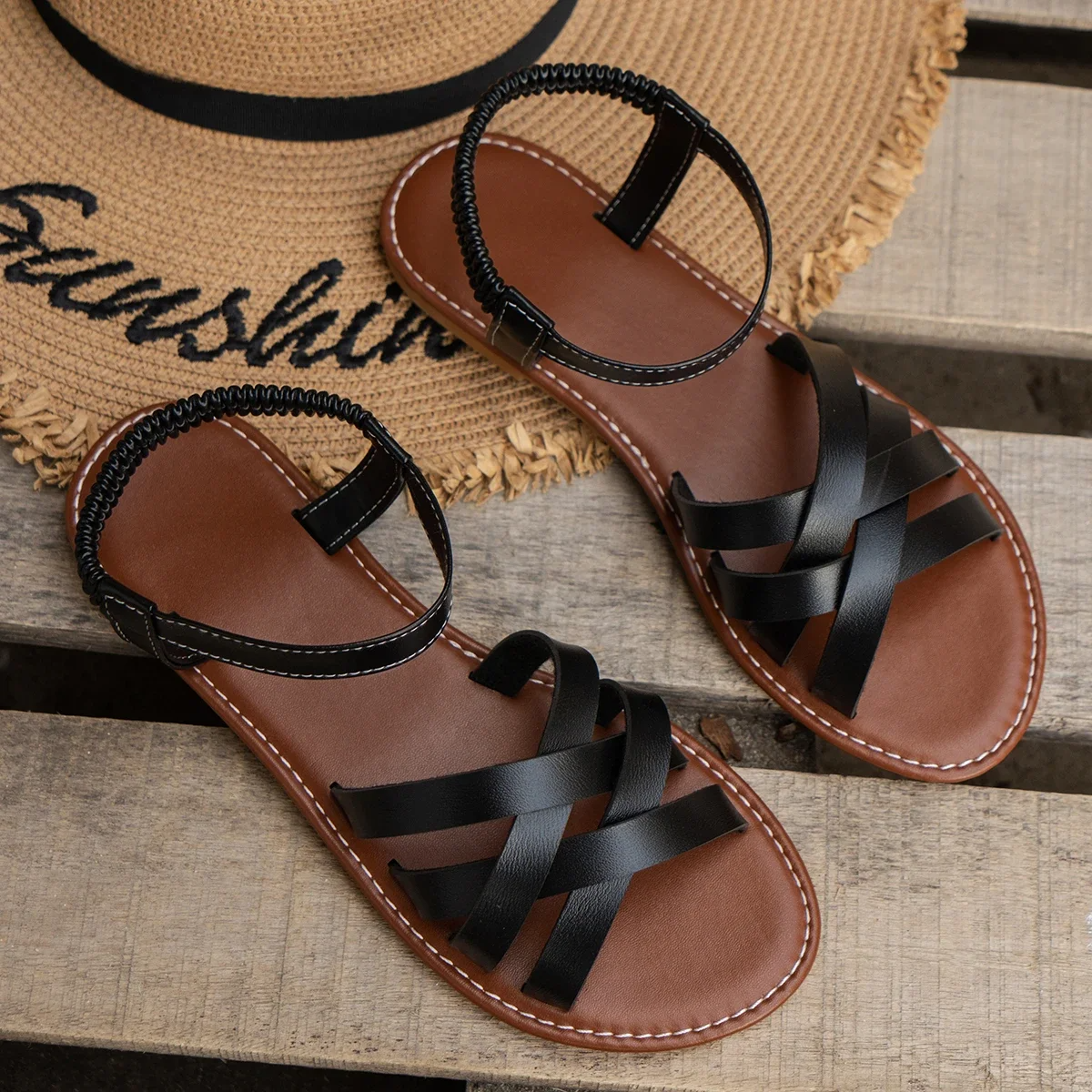 Elena | Women's Orthopedic Flat Sandals – Ankle Strap