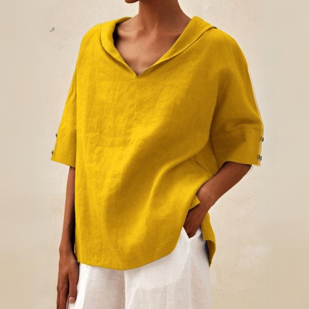 Jamilla | V-Neck Linen Shirt