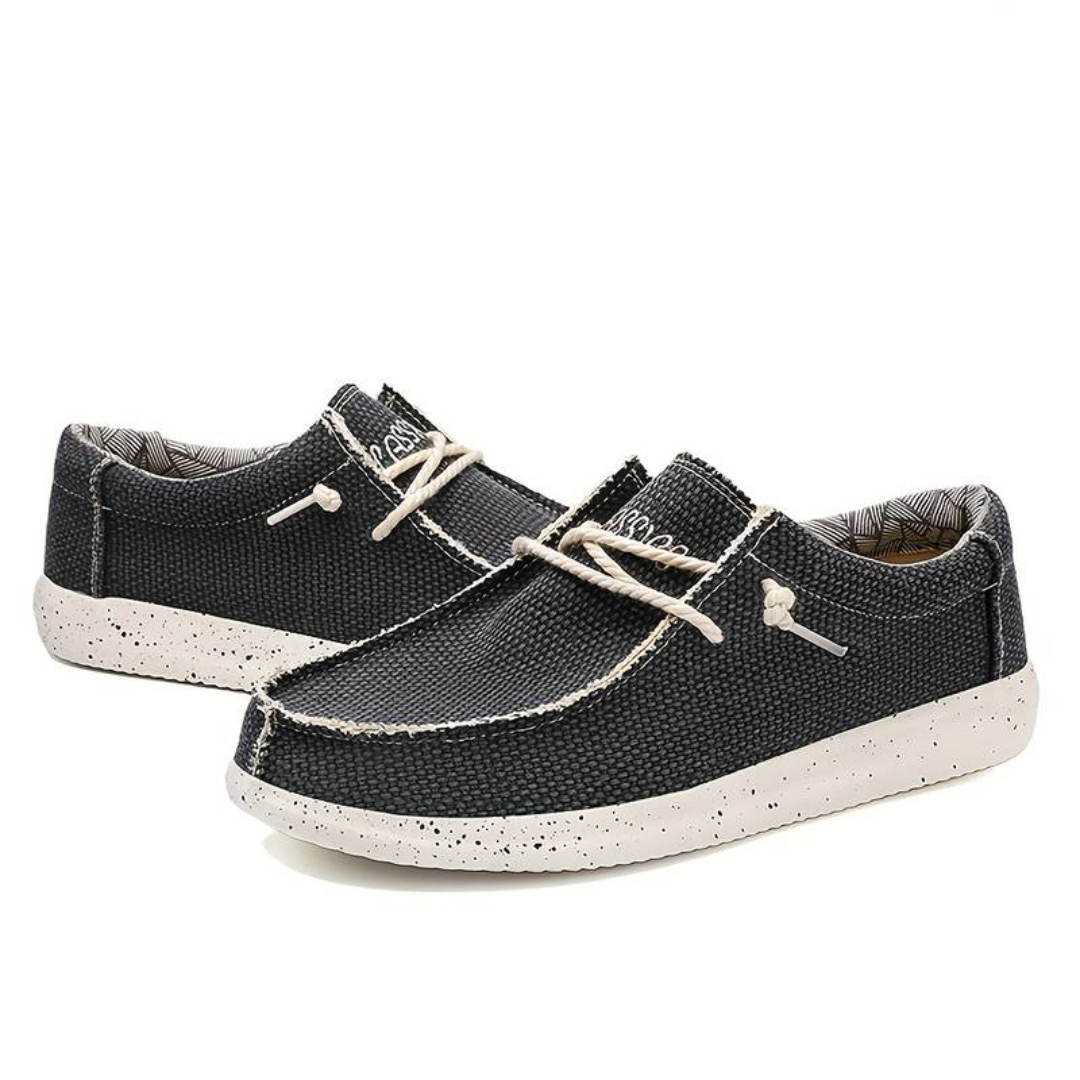 Wren | Womens Canvas Lace-Up Slip-On Trainers