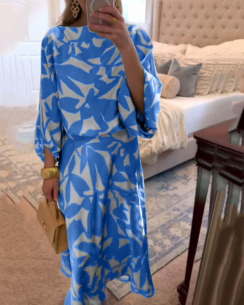 Josephine | Printed Lantern Sleeve Two Piece