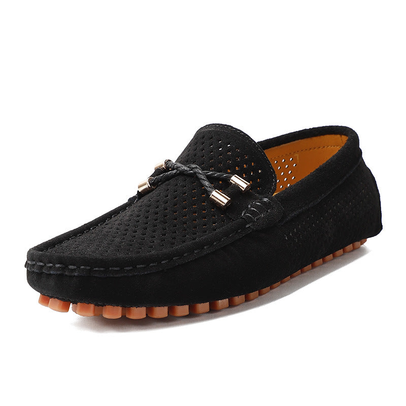 Julian | Mens Perforated Suede Driving Loafers