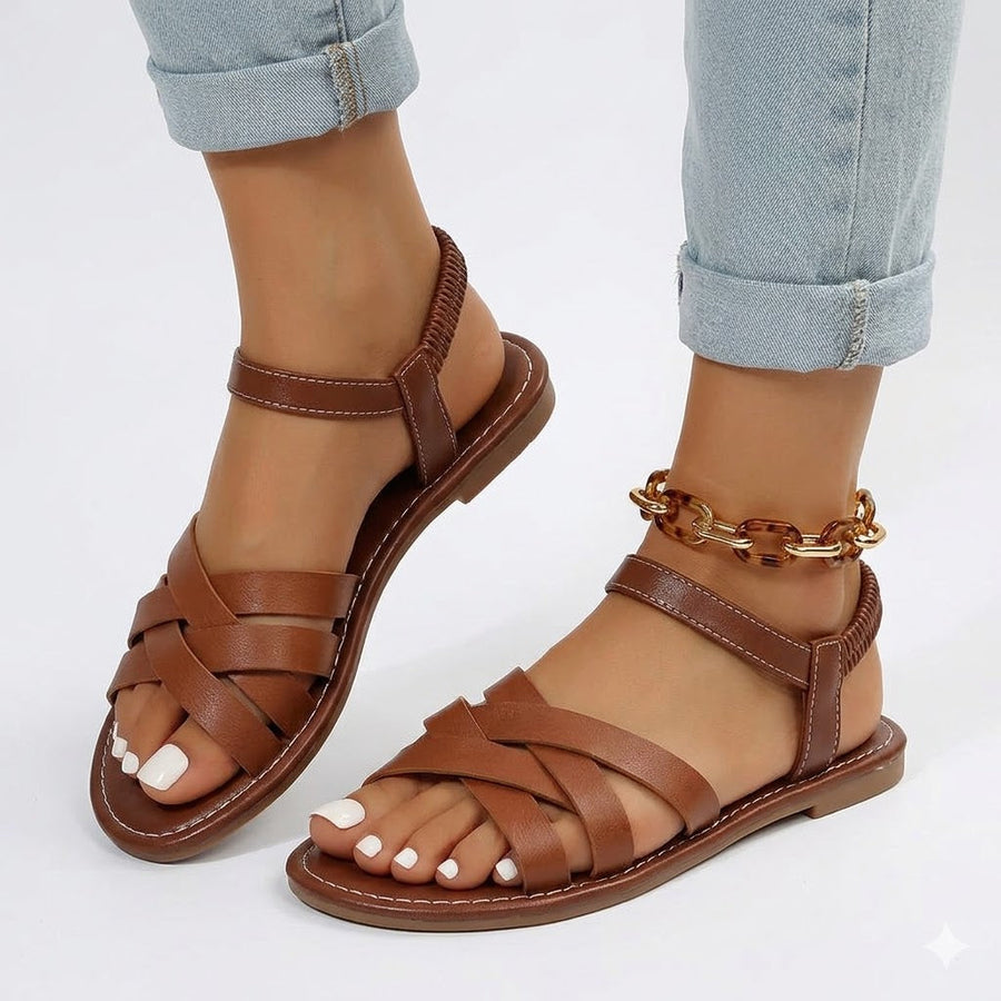 Elena | Women's Orthopedic Flat Sandals – Ankle Strap