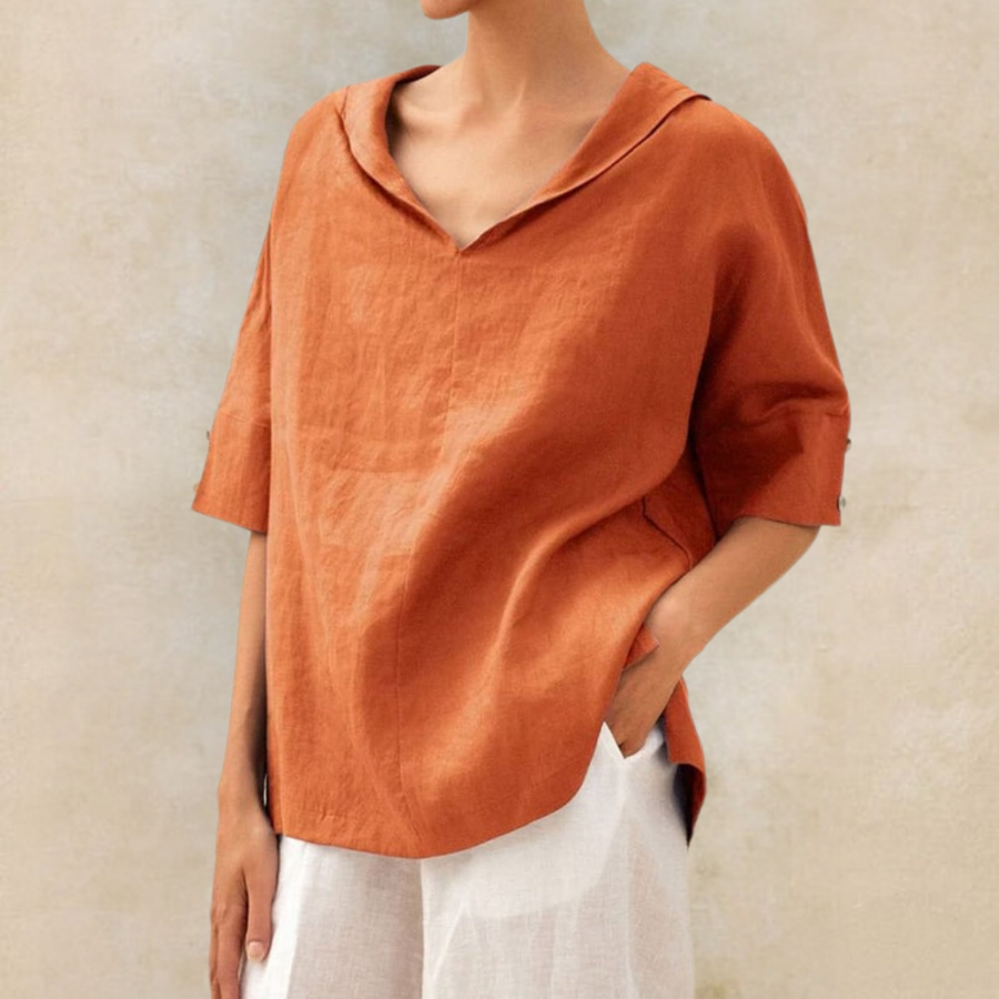 Jamilla | V-Neck Linen Shirt
