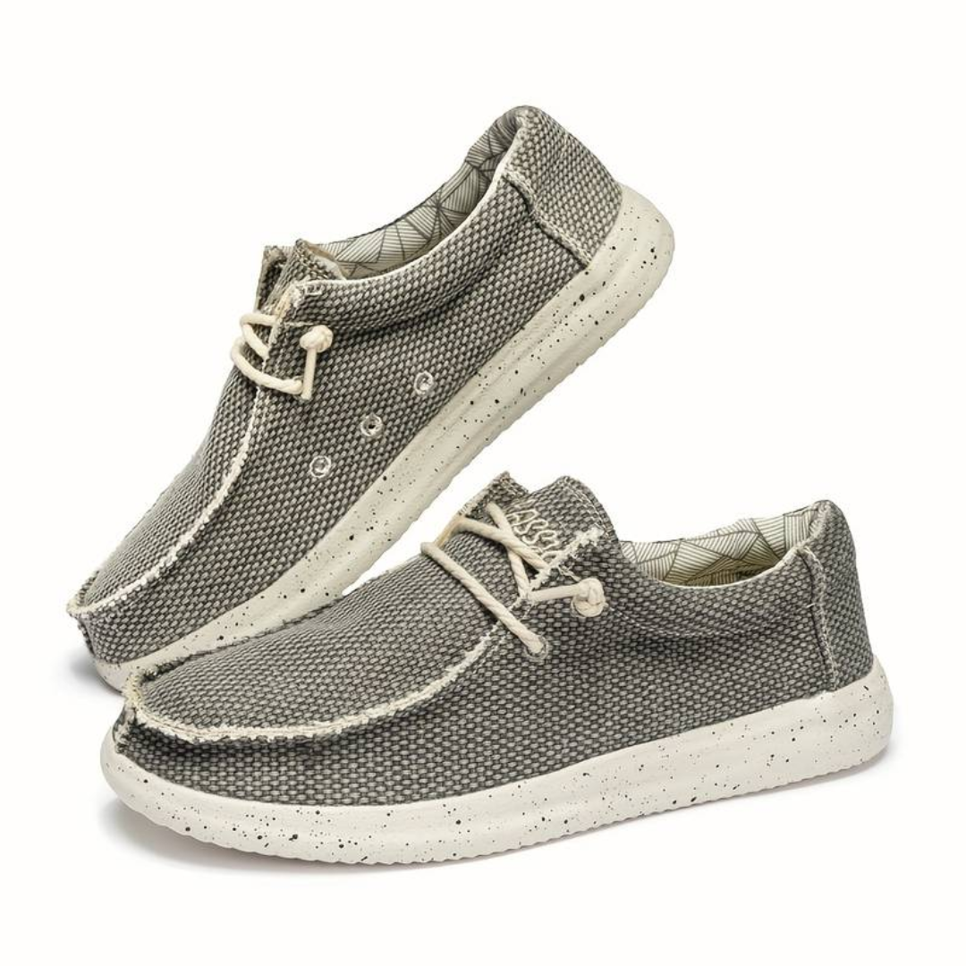 Wren | Womens Canvas Lace-Up Slip-On Trainers