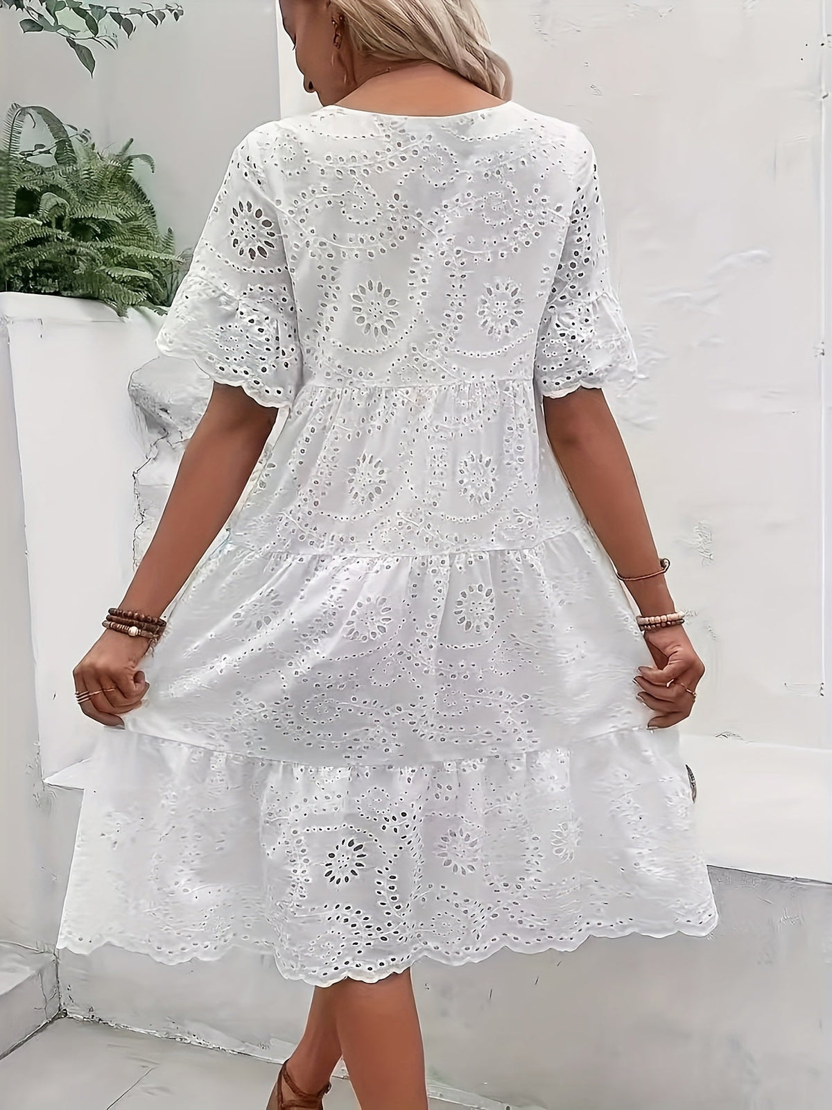 Daisy | Womens Broderie Anglaise Midi Dress