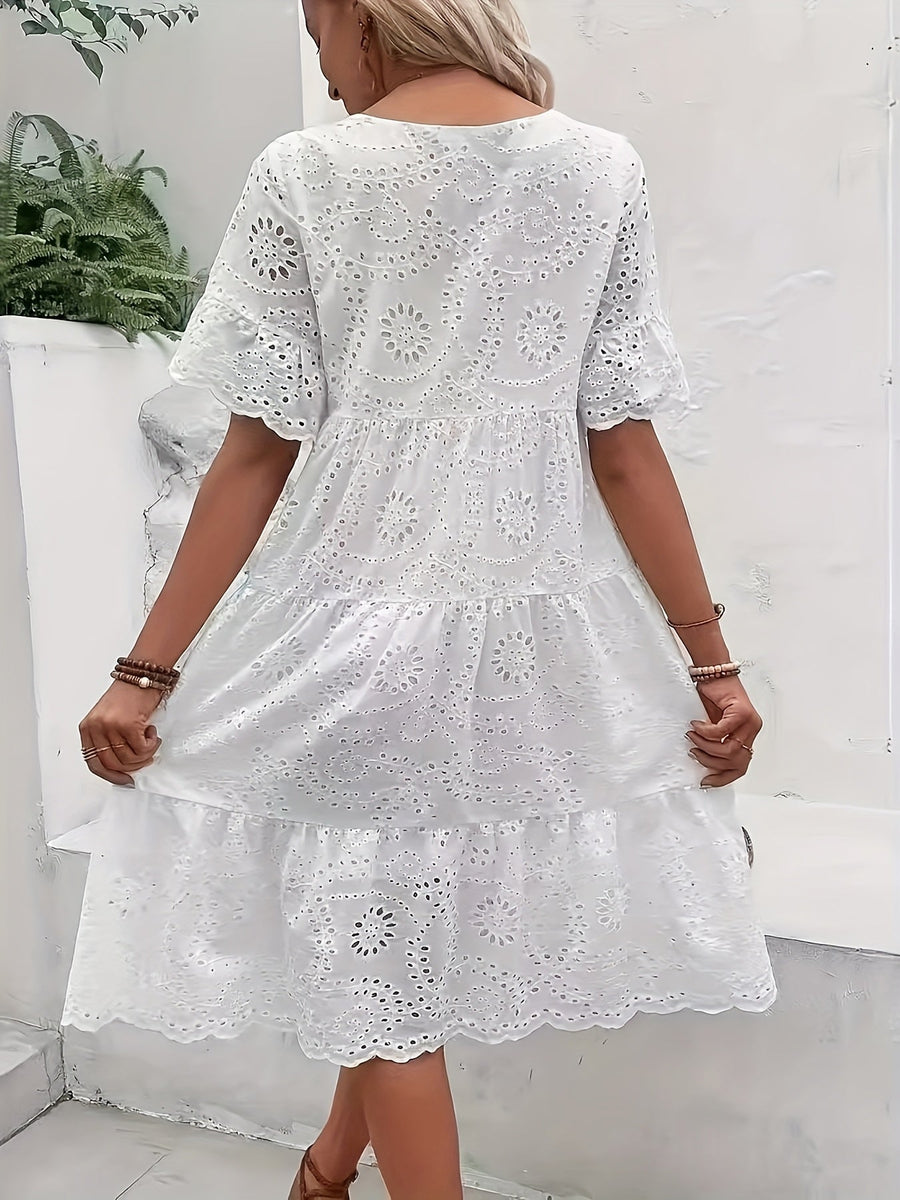 Daisy | Womens Broderie Anglaise Midi Dress