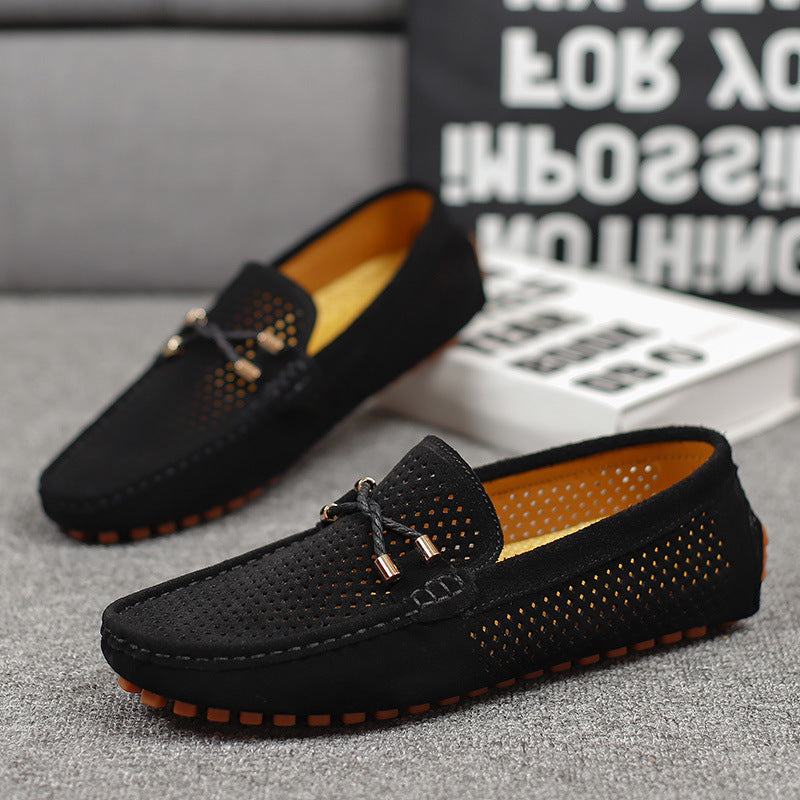 Julian | Mens Perforated Suede Driving Loafers