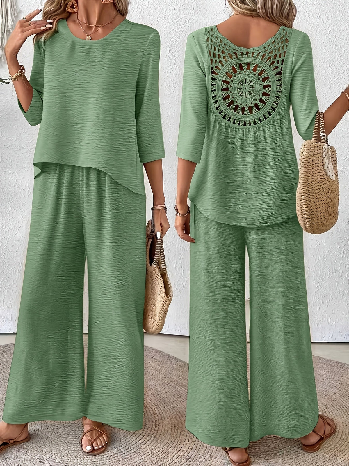 Odette | Vacation Linen Wide Leg Set