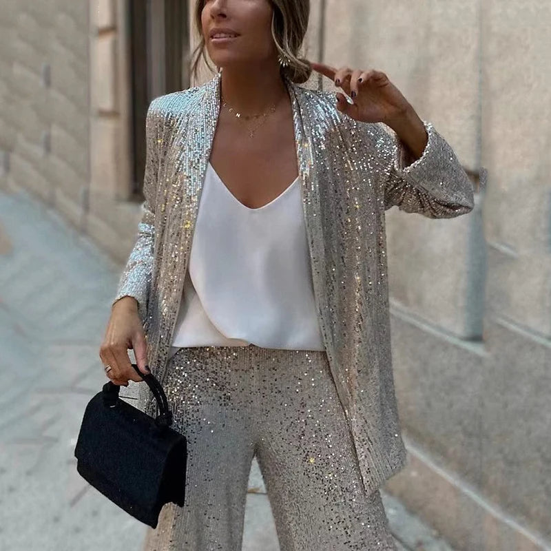 Tansy | Sequin Matching Set High Waist