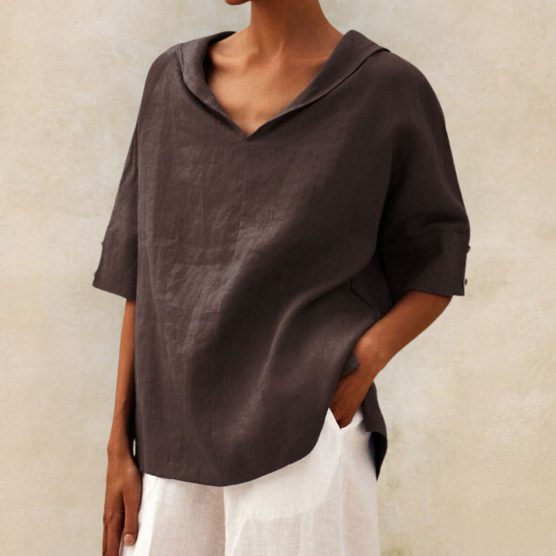 Jamilla | V-Neck Linen Shirt