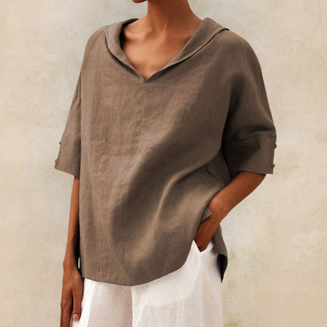 Jamilla | V-Neck Linen Shirt