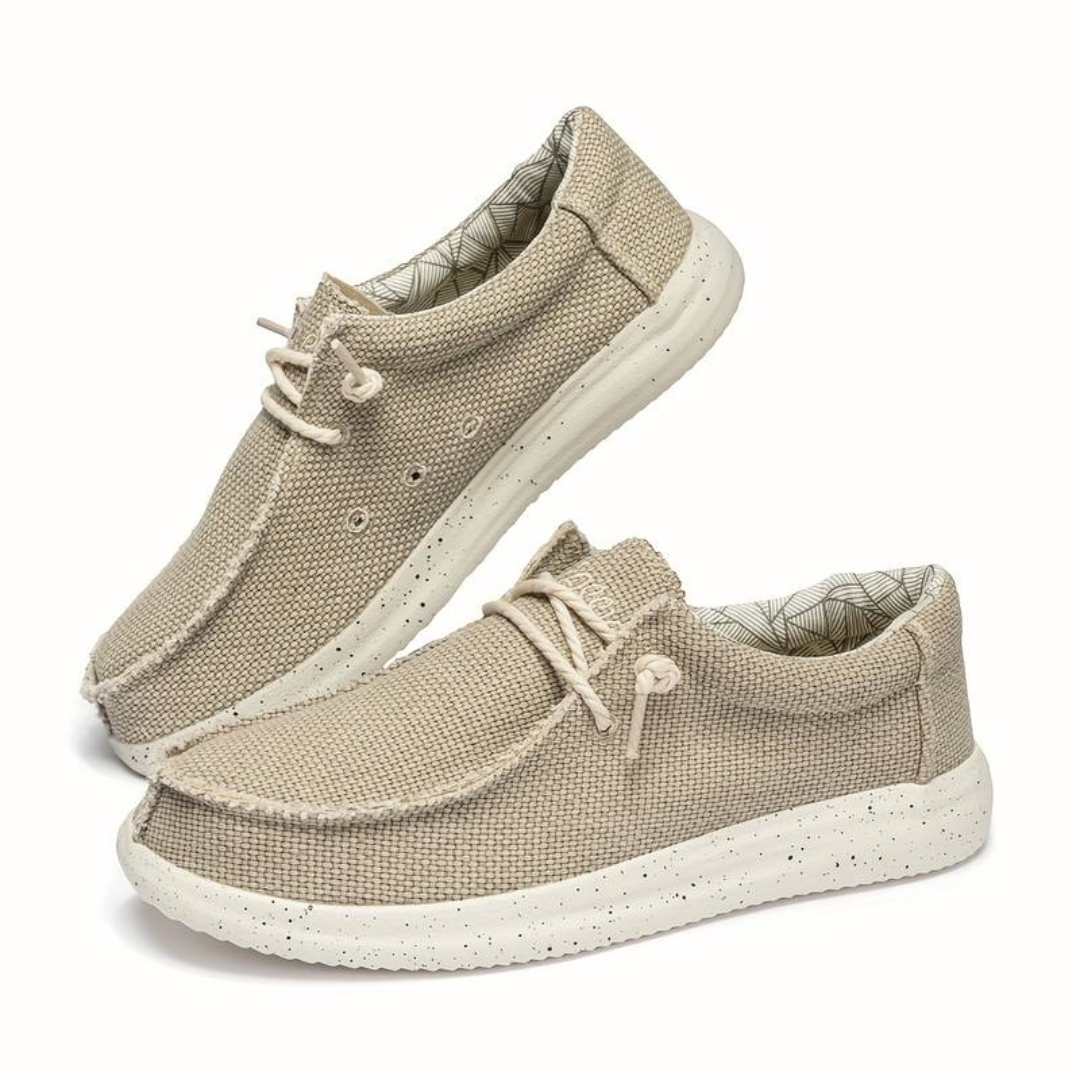 Wren | Womens Canvas Lace-Up Slip-On Trainers