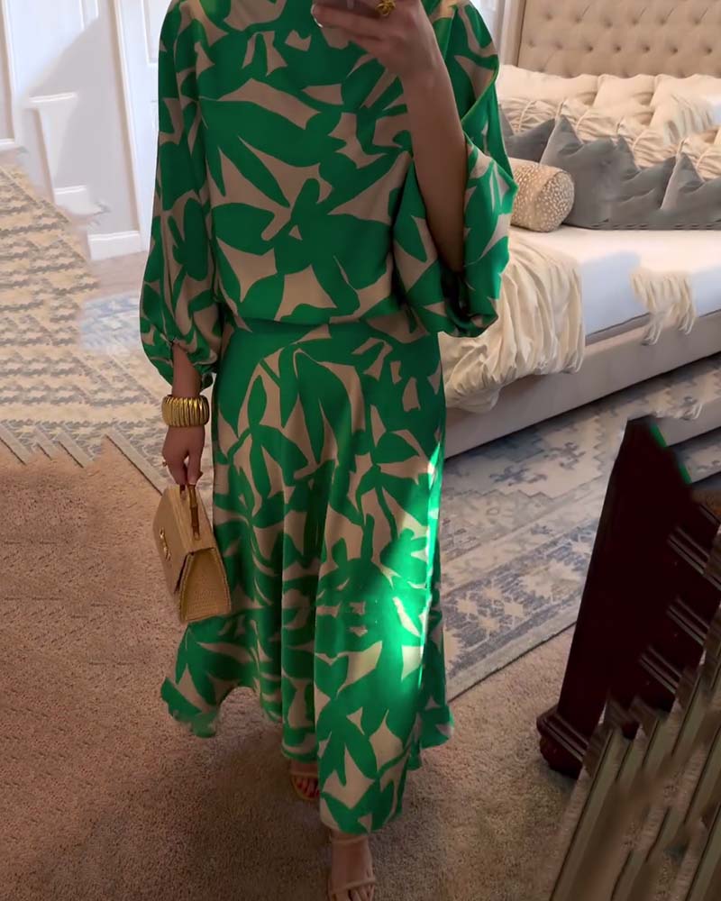 Josephine | Printed Lantern Sleeve Two Piece
