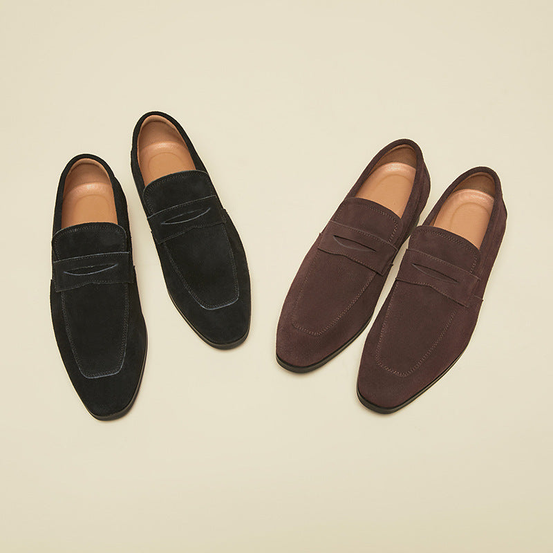 William | Mens Suede Penny Loafers