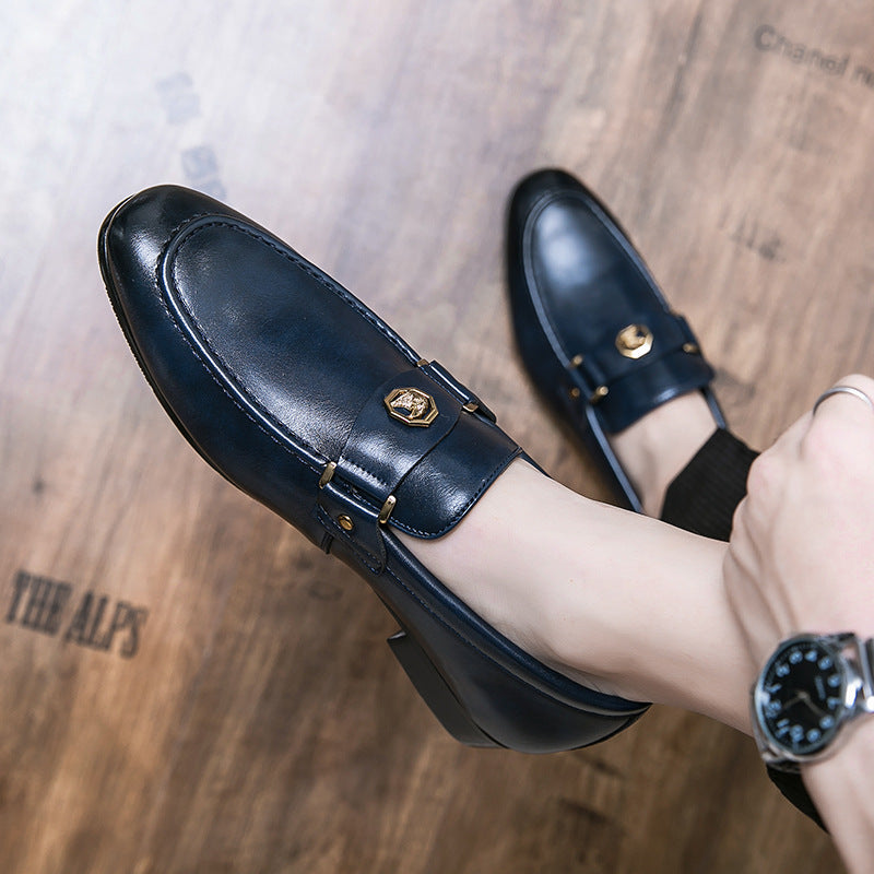 Charles | Mens Leather Emblem Formal Loafers