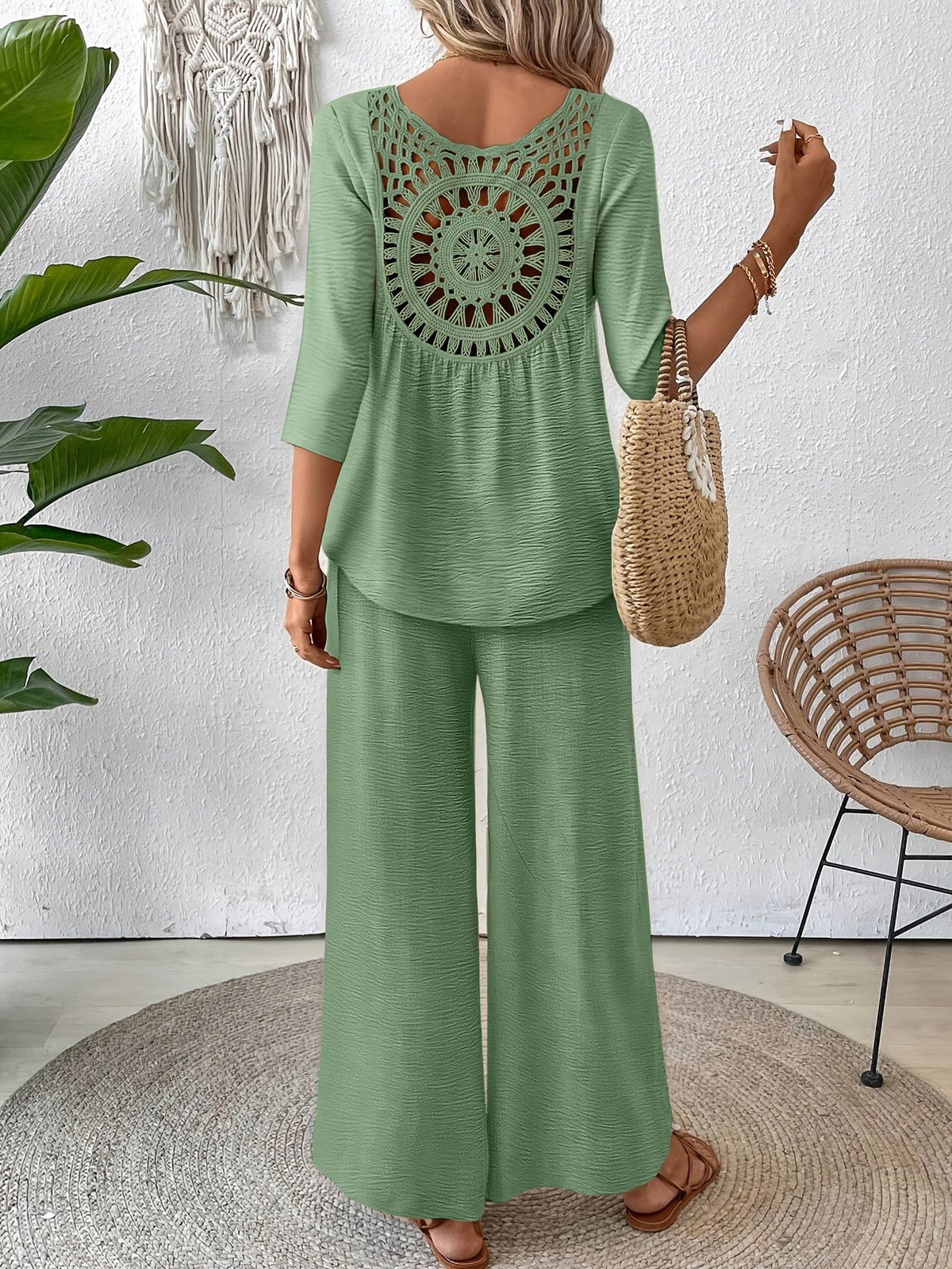 Odette | Vacation Linen Wide Leg Set