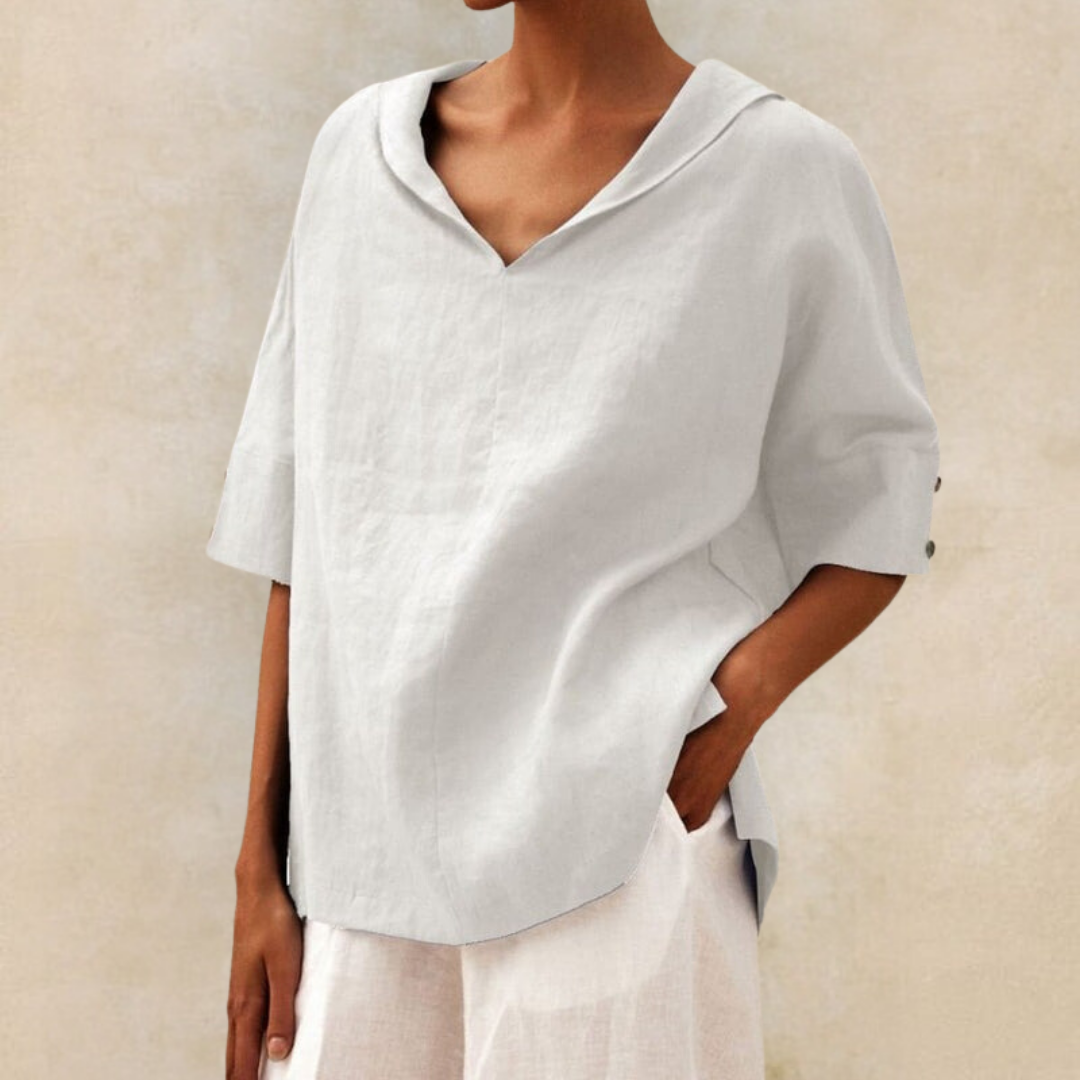 Jamilla | V-Neck Linen Shirt