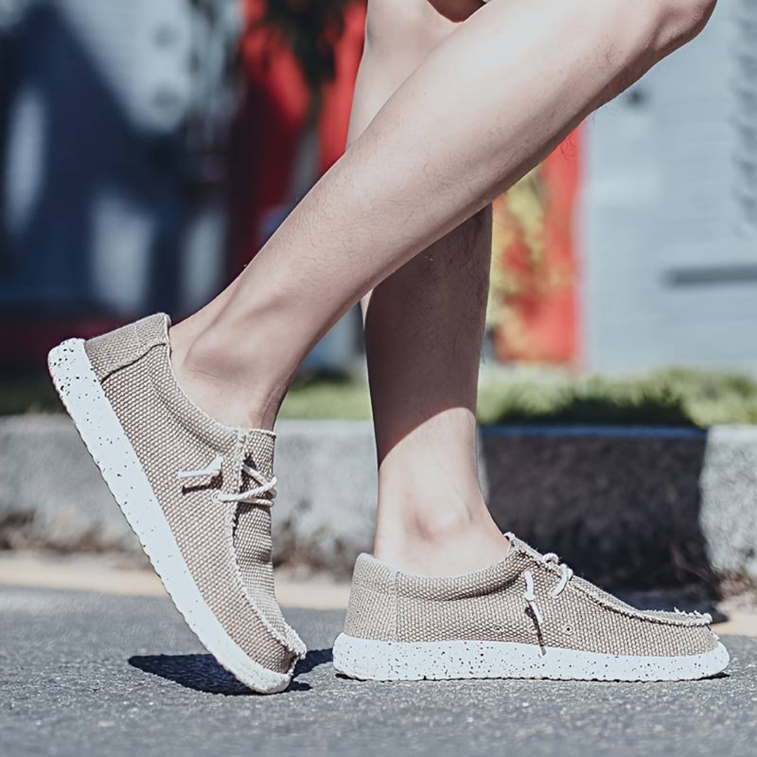 Wren | Womens Canvas Lace-Up Slip-On Trainers